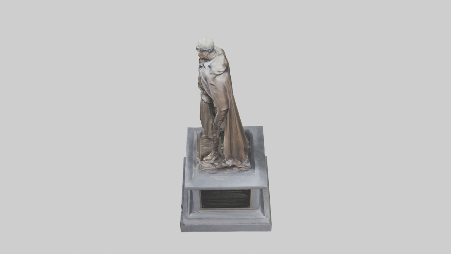 3D model Fallen Hero Memorial Statue model VR / AR / low-poly