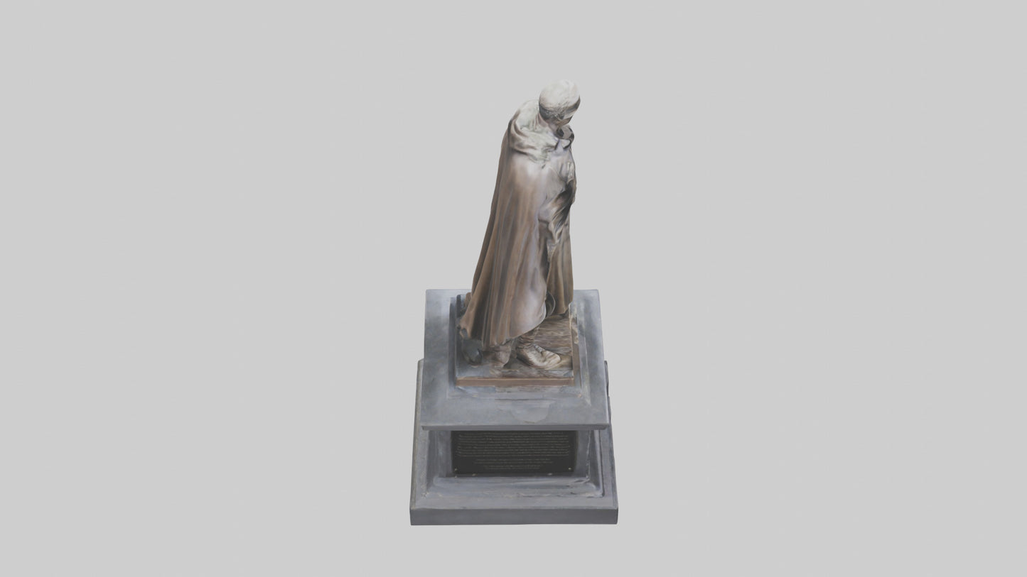 3D model Fallen Hero Memorial Statue model VR / AR / low-poly