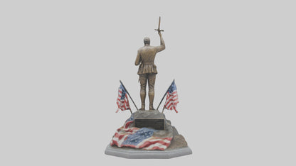 3D model Fallen Heroes of Freedom statue model VR / AR / low-poly