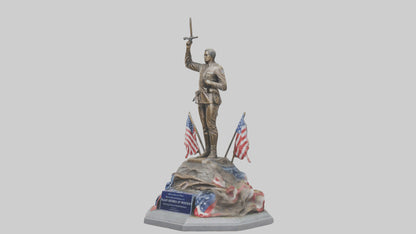3D model Fallen Heroes of Freedom statue model VR / AR / low-poly