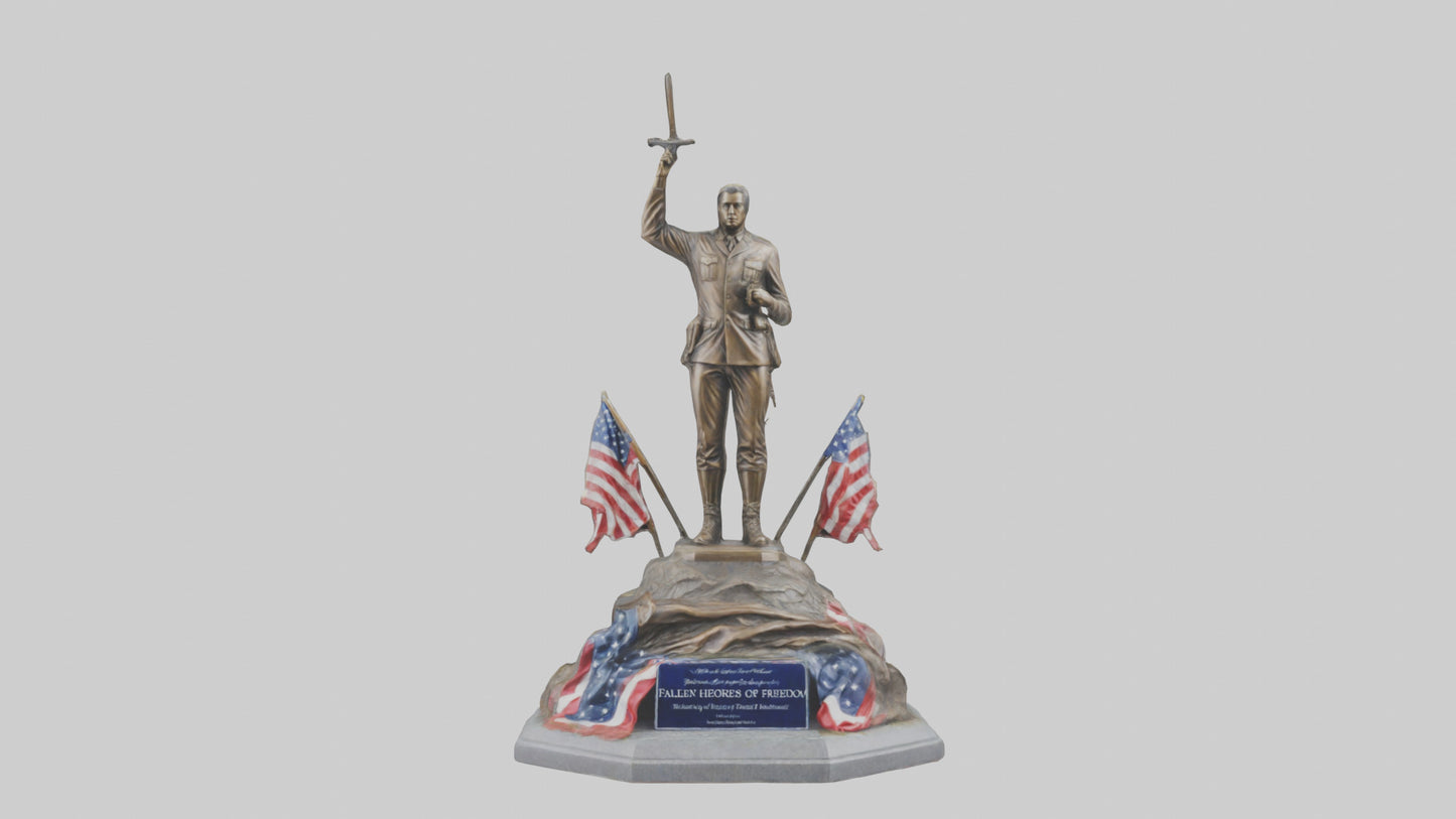 3D model Fallen Heroes of Freedom statue model VR / AR / low-poly