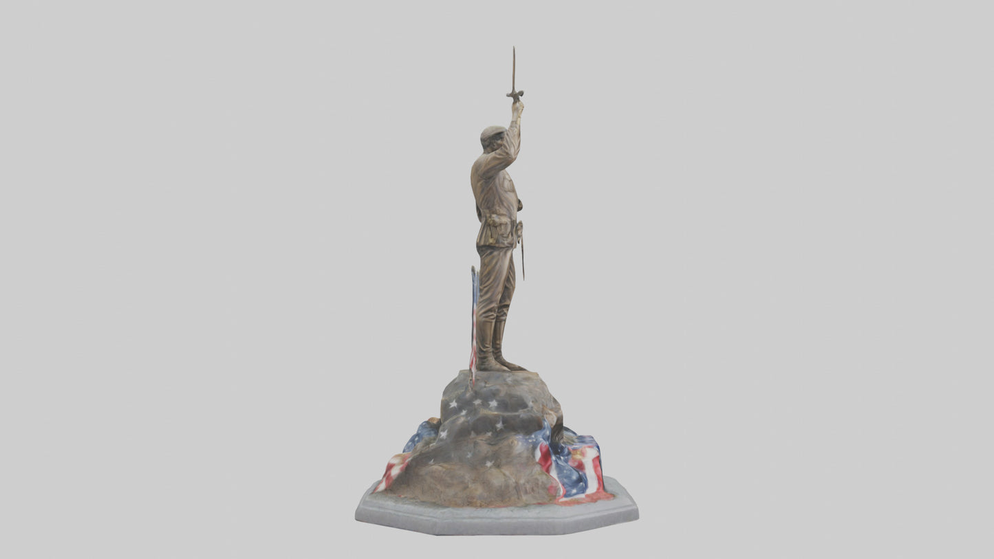 3D model Fallen Heroes of Freedom statue model VR / AR / low-poly