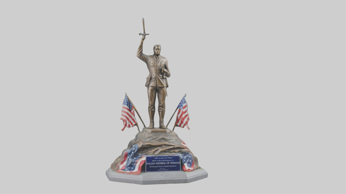 3D model Fallen Heroes of Freedom statue model VR / AR / low-poly