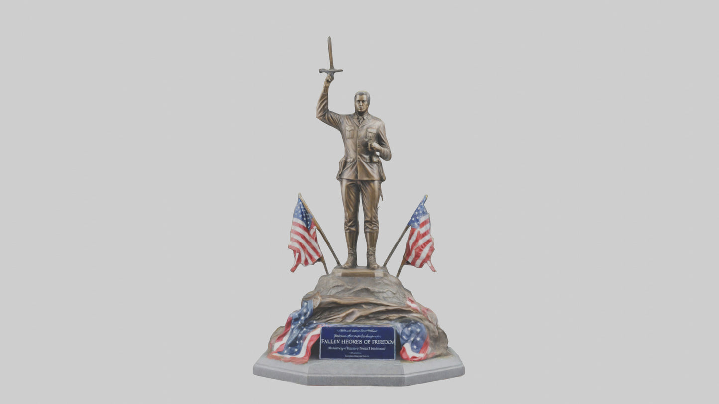 3D model Fallen Heroes of Freedom statue model VR / AR / low-poly