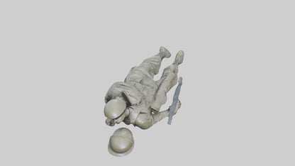 Fallen Soldier statue model VR / AR / low-poly