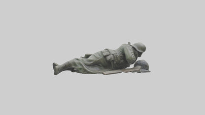 Fallen Soldier statue model VR / AR / low-poly