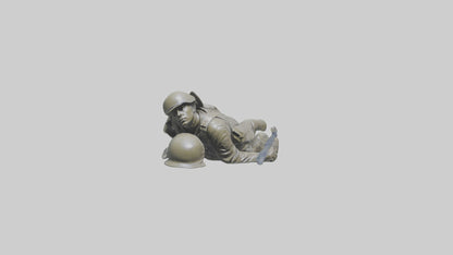 Fallen Soldier statue model VR / AR / low-poly