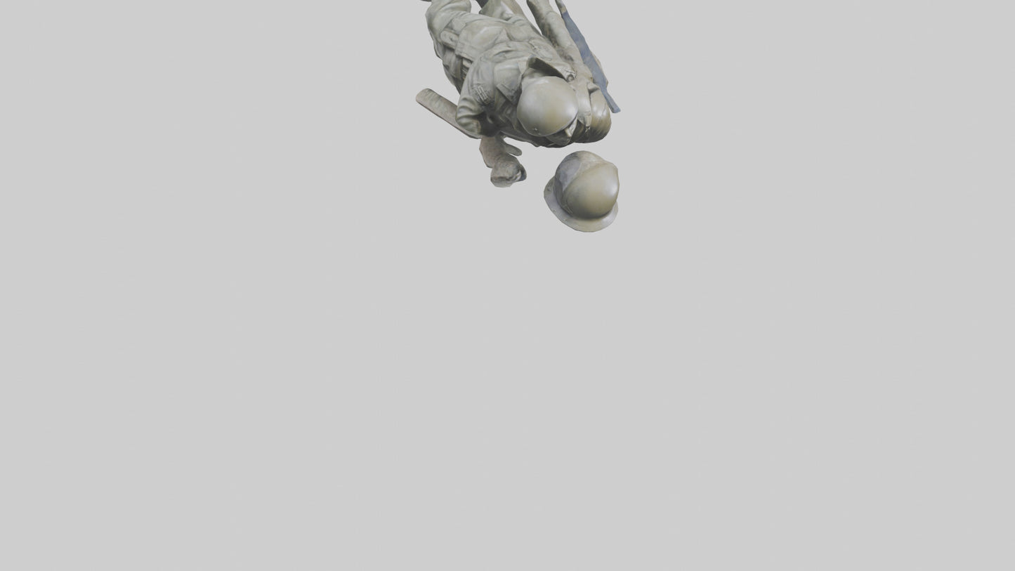 Fallen Soldier statue model VR / AR / low-poly