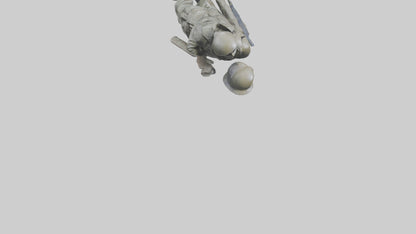 Fallen Soldier statue model VR / AR / low-poly