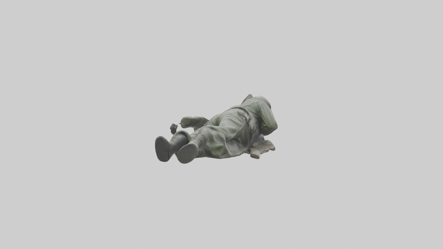 Fallen Soldier statue model VR / AR / low-poly