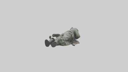 Fallen Soldier statue model VR / AR / low-poly