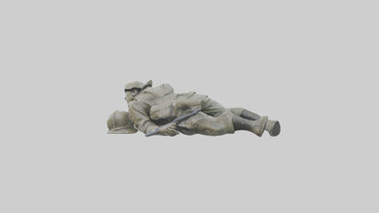 Fallen Soldier statue model VR / AR / low-poly
