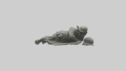 Fallen Soldier statue model VR / AR / low-poly