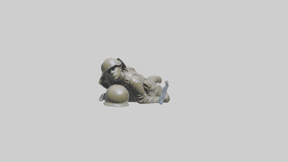 Fallen Soldier statue model VR / AR / low-poly