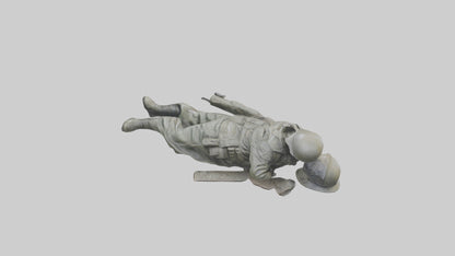 Fallen Soldier statue model VR / AR / low-poly