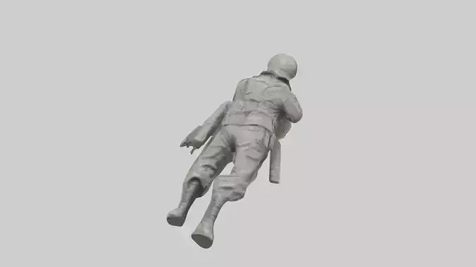 Fallen Soldier statue model VR / AR / low-poly
