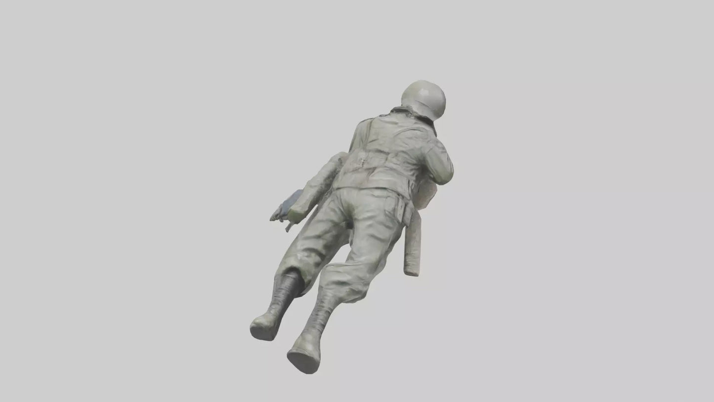 Fallen Soldier statue model VR / AR / low-poly