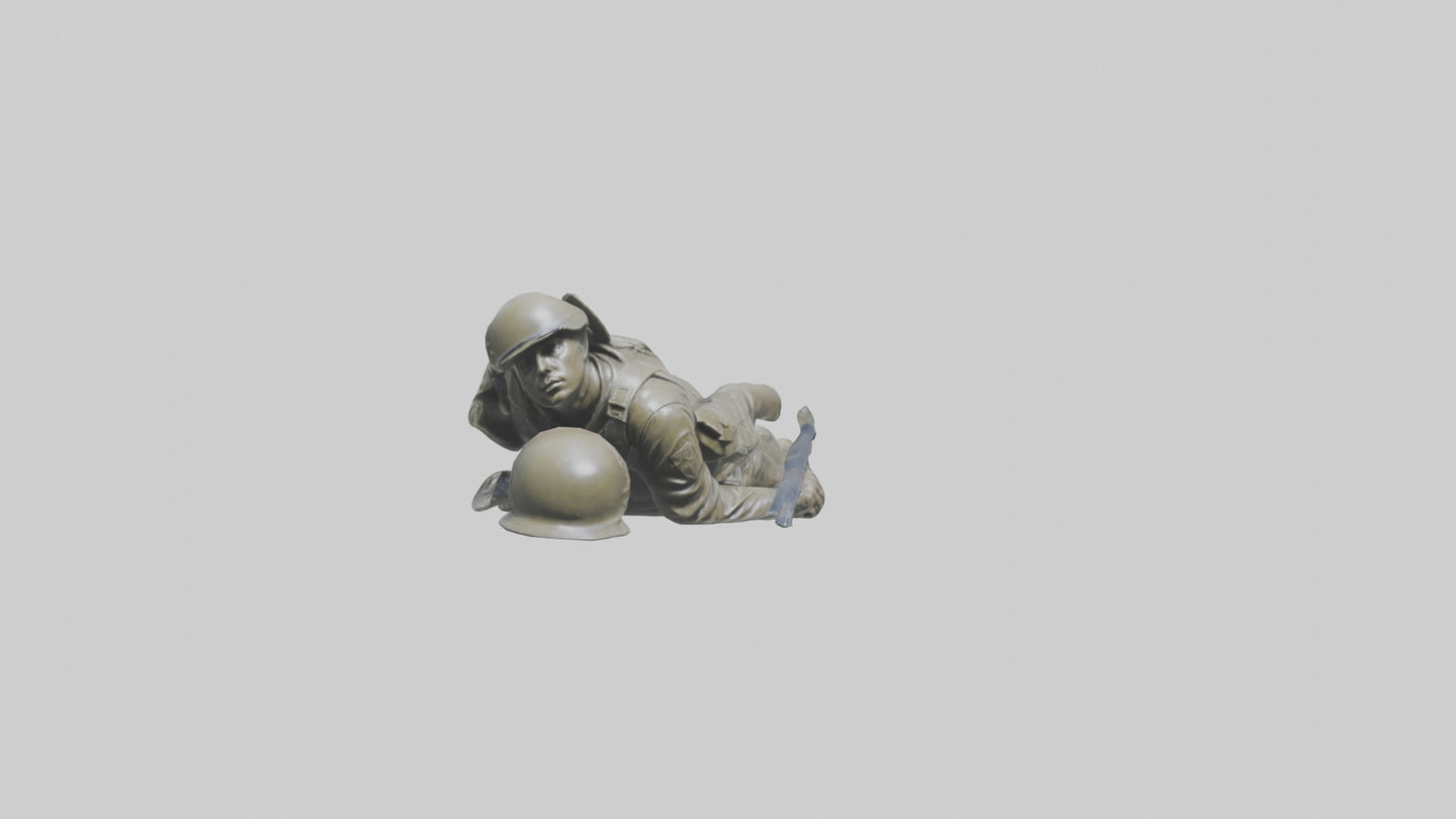 Fallen Soldier statue model VR / AR / low-poly