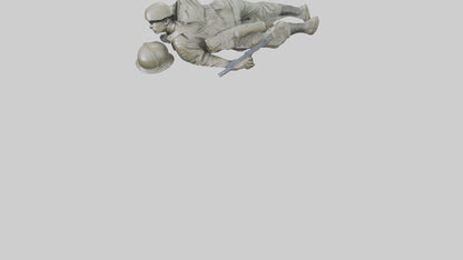 Fallen Soldier statue model VR / AR / low-poly
