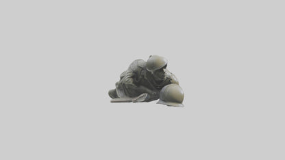 Fallen Soldier statue model VR / AR / low-poly