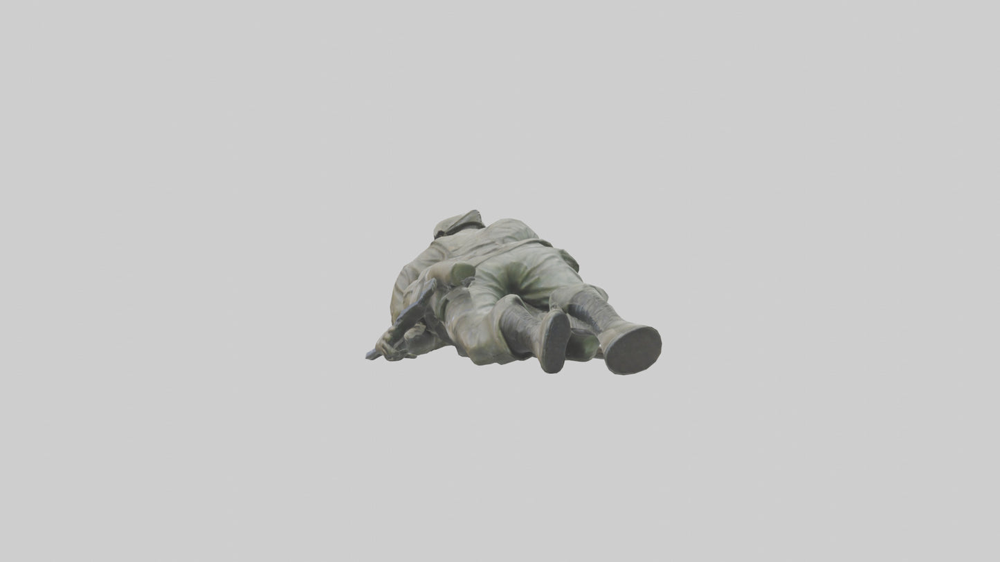 Fallen Soldier statue model VR / AR / low-poly
