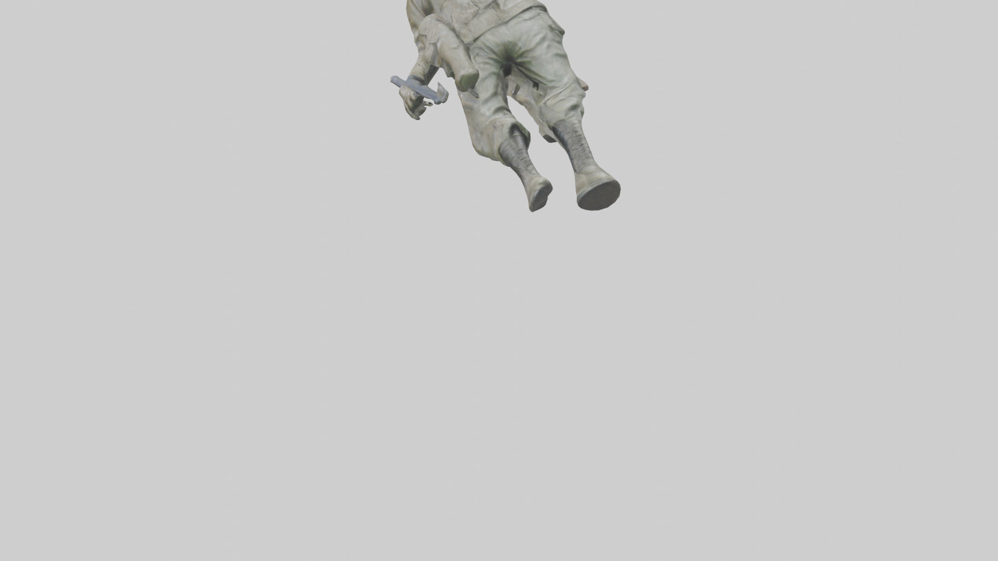 Fallen Soldier statue model VR / AR / low-poly