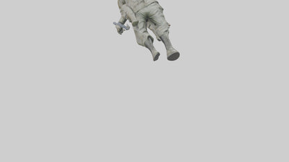 Fallen Soldier statue model VR / AR / low-poly