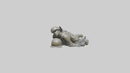 Fallen Soldier statue model VR / AR / low-poly
