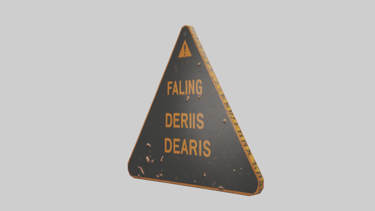 Falling Debris Caution Sign model 3D model