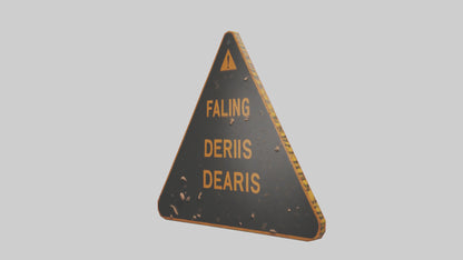 Falling Debris Caution Sign model 3D model