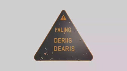 Falling Debris Caution Sign model 3D model