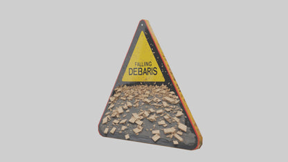 Falling Debris Caution Sign model 3D model
