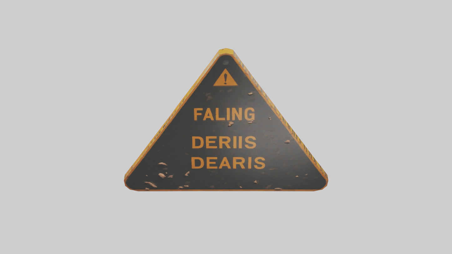 Falling Debris Caution Sign model 3D model