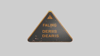Falling Debris Caution Sign model 3D model