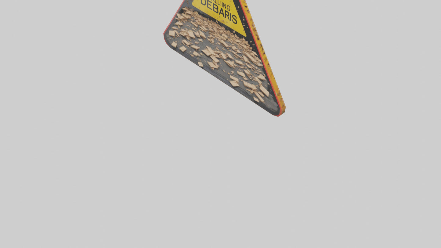Falling Debris Caution Sign model 3D model