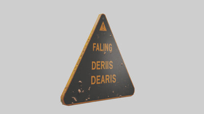 Falling Debris Caution Sign model 3D model