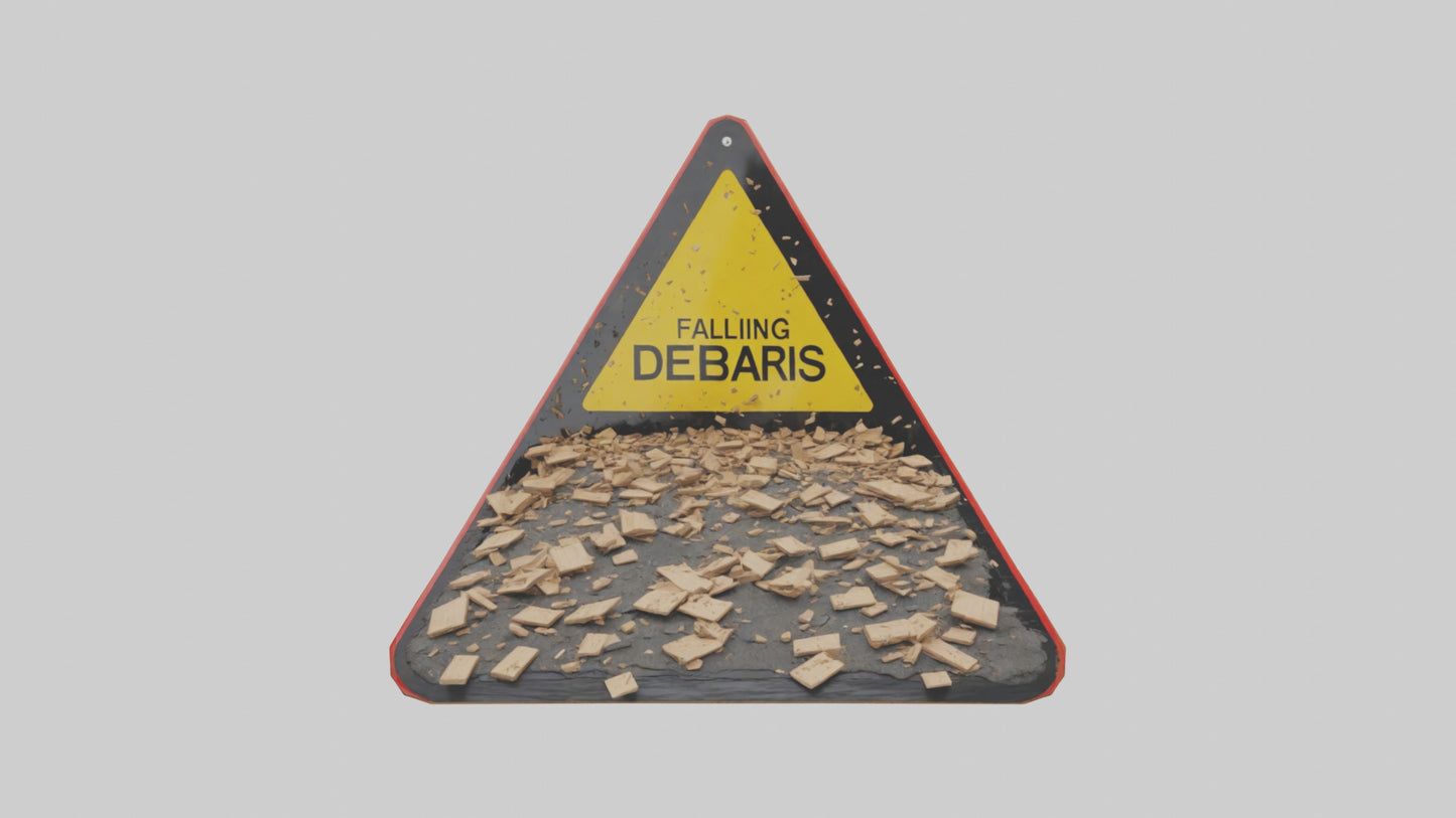 Falling Debris Caution Sign model 3D model