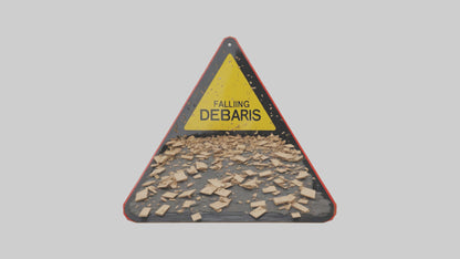 Falling Debris Caution Sign model 3D model