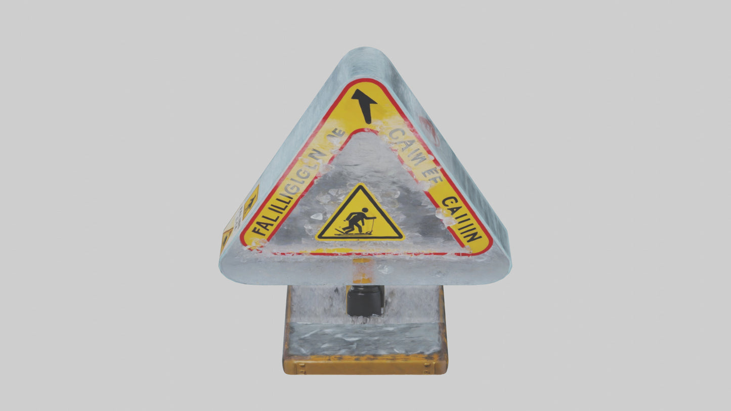 Falling Ice Caution Sign model 3D model