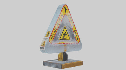 Falling Ice Caution Sign model 3D model