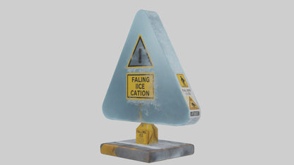 Falling Ice Caution Sign model 3D model