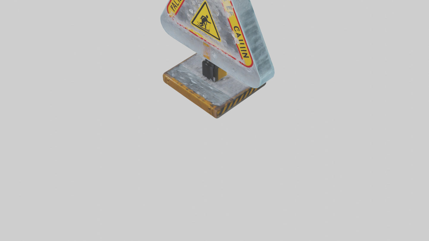 Falling Ice Caution Sign model 3D model