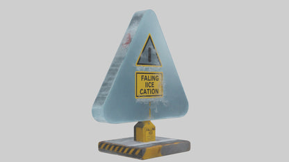 Falling Ice Caution Sign model 3D model