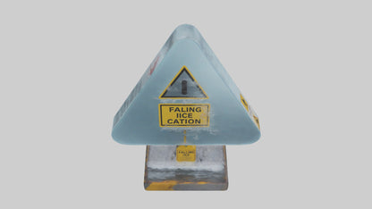 Falling Ice Caution Sign model 3D model