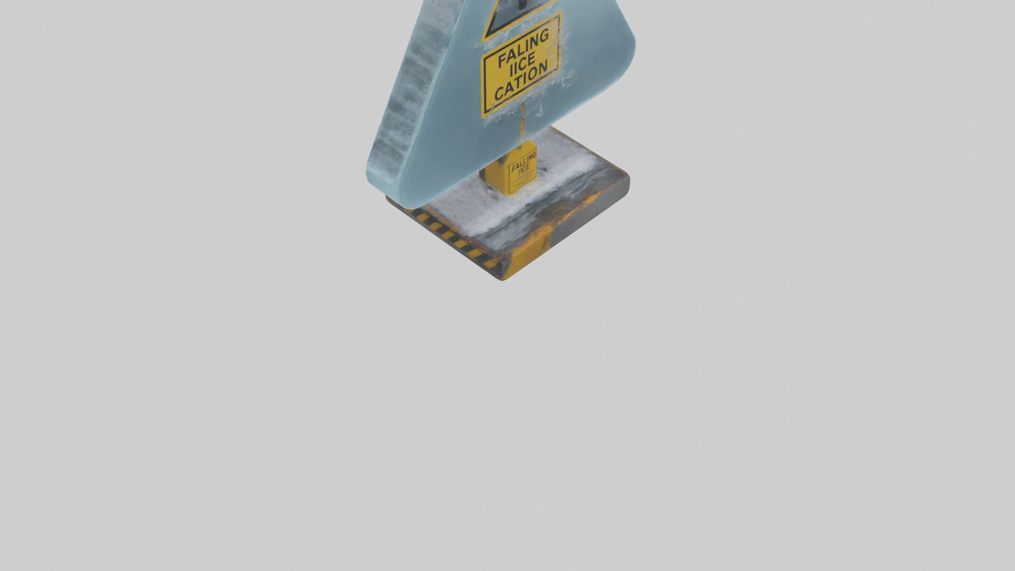 Falling Ice Caution Sign model 3D model