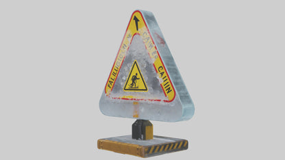 Falling Ice Caution Sign model 3D model