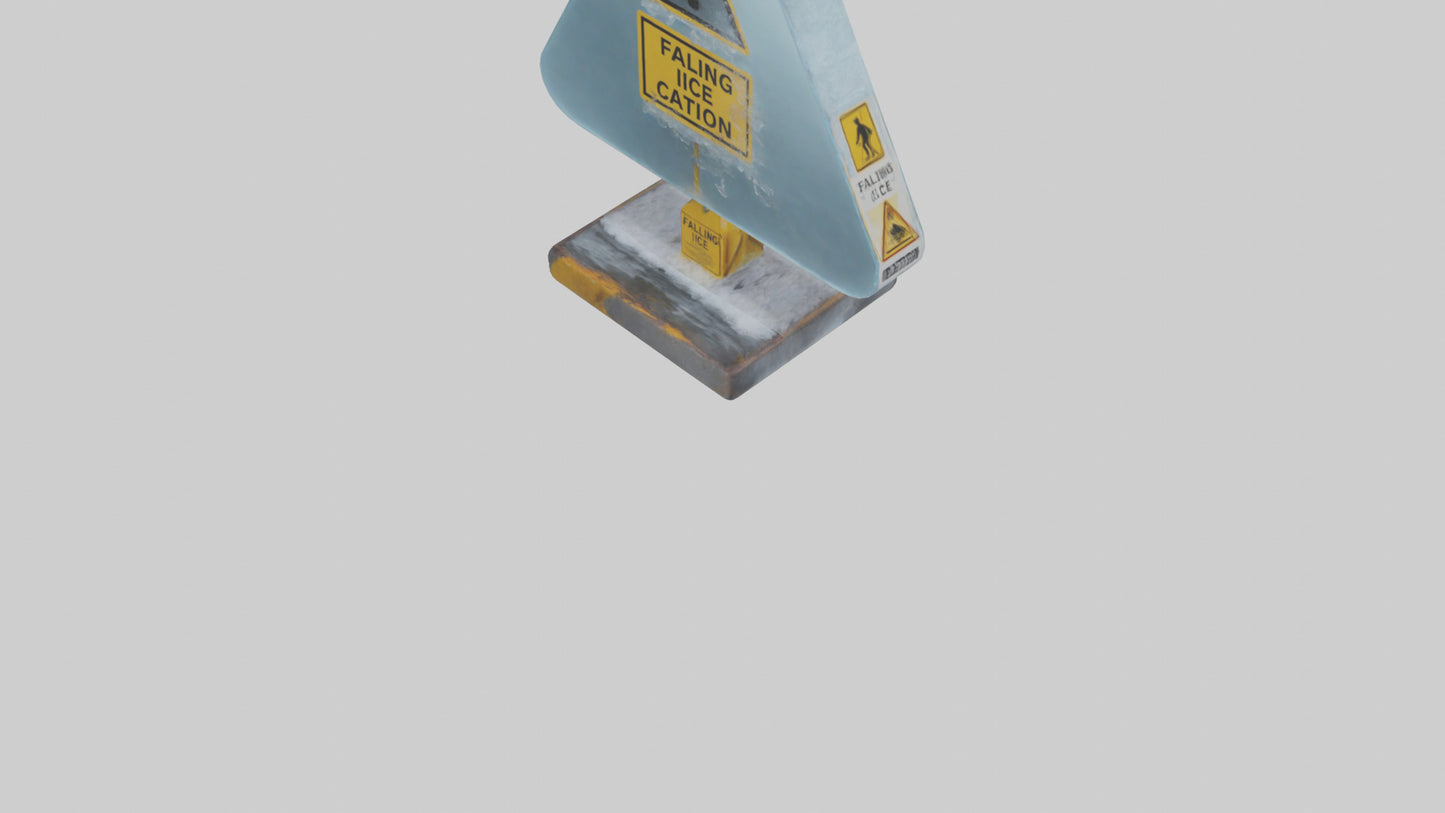 Falling Ice Caution Sign model 3D model