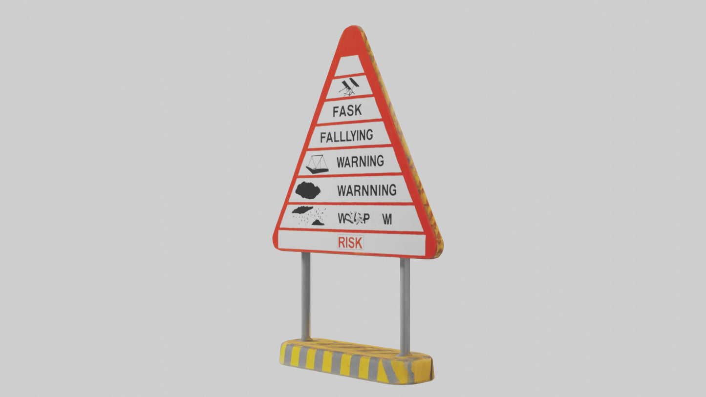 Falling Objects Risk Warning Sign model 3D model