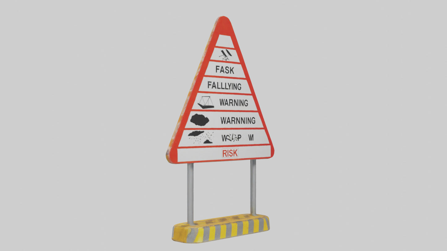 Falling Objects Risk Warning Sign model 3D model