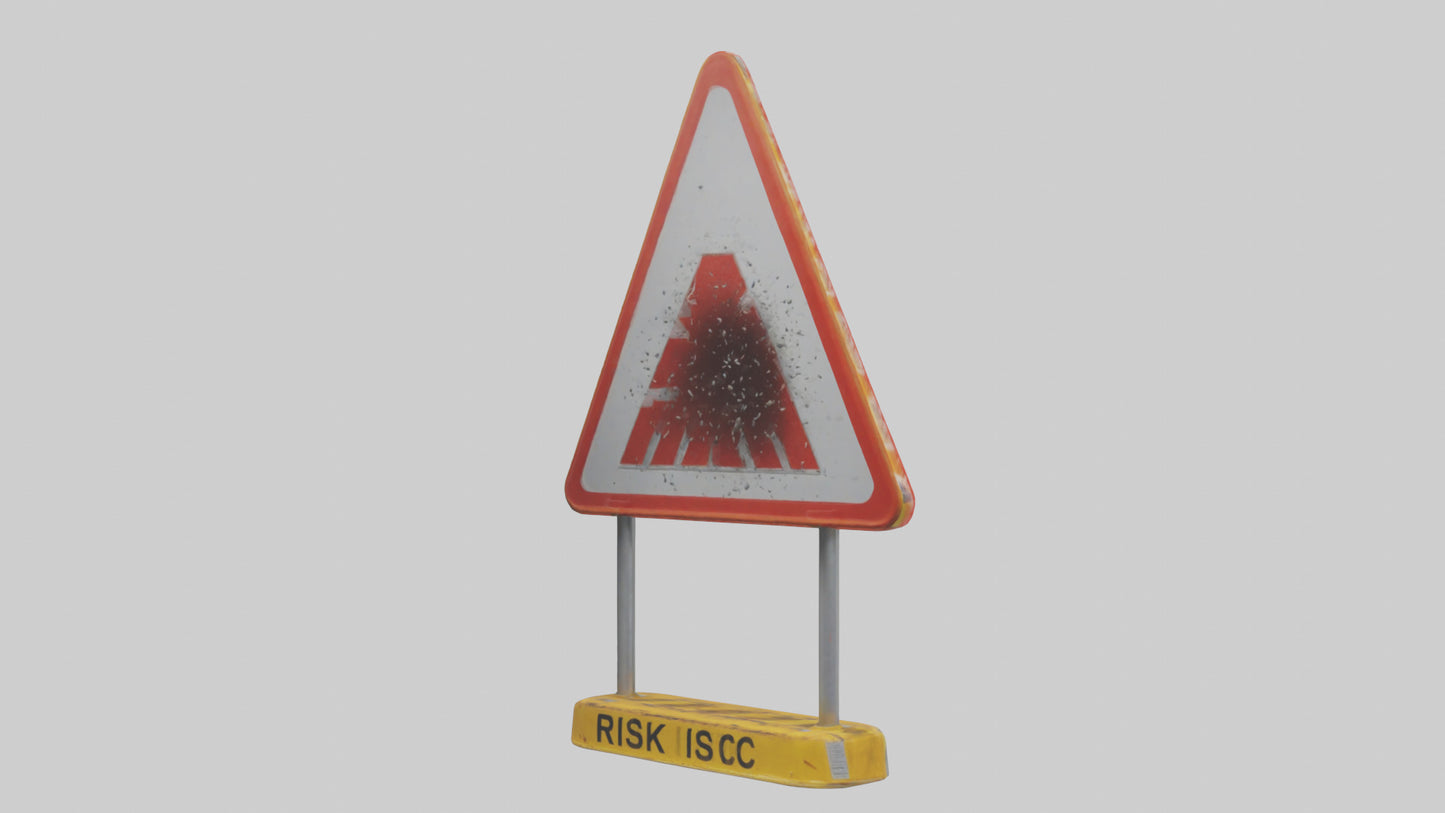 Falling Objects Risk Warning Sign model 3D model